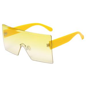 Gafas de sol de gran tamaño sin marco para mujer, lentes de PC UV400, peso ligero, YC8800-B5 - Product Image 1