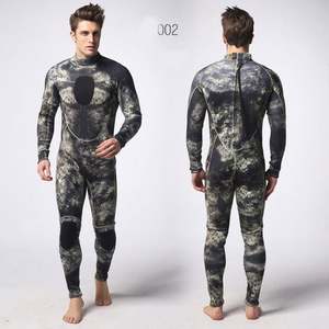 Combinaison de plongée en néoprène bleu camouflage 3 mm, une pièce, fermeture éclair au dos, renfort pour le genou et la poitrine, manches longues, plongée sous-marine, pagaie, pêche sous-marine - Product Image 2