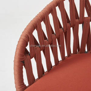 उद्यान रेस्तरां की कुर्सियां धातु स्टैकिंग कुर्सी कॉफी आराम सीटों के साथ बैठने की डिजाइन बाहरी भोजन कुर्सी - Product Image 6