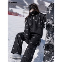 Combinaison de ski pour femme noire, nouvelle collection 2026, coupe-vent et imperméable, pour snowboard et ski alpin