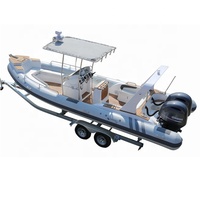 Vente flash - Bateau pneumatique en fibre de verre CE 7,6 m (25 pieds) avec moteur hors-bord, yacht de luxe, RIB760 personnalisé