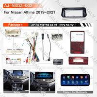 Cadre de tableau de bord 12,3 pouces pour Altima 2019-2021 LHD/RHD, kit de panneau de tableau de bord noir mat, navigation GPS Android, GPS intégré, portable