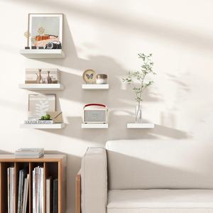 <span class=keywords><strong>3</strong></span> gói vuông nổi kệ cho tường nhỏ treo tường thiết kế kệ gỗ với khung kim loại cho trang trí nội thất - Product Image 4