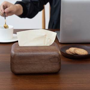 <b>Pine</b> wood tissue <b>box</b>, wooden desktop living room tissue <b>box</b>, napkin storage <b>box</b>, towel <b>box</b>, household tissue <b>box</b>, walnut wood - Product Image 1
