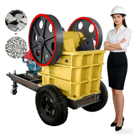 Concasseur à mâchoires mobile RongDing PE 300*500 avec moteur AC, haute capacité 15-20t/h, ligne de production de concassage pour roche dure, quartz, or