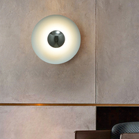 Lámpara de Pared Redonda Creativa Posmoderna UFO para Decoración de Fondo, Dormitorio, Cabecera, Oficina, Pasillo, Lámpara de Pared LED