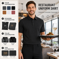 Polo uni pour homme en gros, uniforme de travail pour restaurant, personnel de service alimentaire, personnalisable avec logo OEM