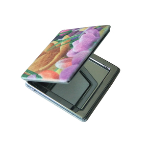 Sublimation Blanks Mini Lightweight Portable Customized Sublimation Metal Suede Material Makeup Compact Mirror for Women