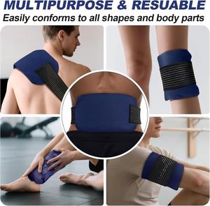 Set di 3 Pezzi Riutilizzabili per Terapia Freddo e Caldo, per Dolori Articolari e Muscolari, Ginocchia e Caviglie - Adatto al Microonde, Impermeabile, Regolabile - Product Image 2