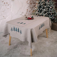 Nappe de Noël rectangulaire 60x126'' en tissu tissé floral, résistante aux taches, pour dîner de récolte, de vacances ou d'automne