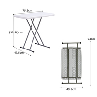Table pliante portable en plastique HOMFUL pour l'extérieur, table ronde blanche, tables de fête