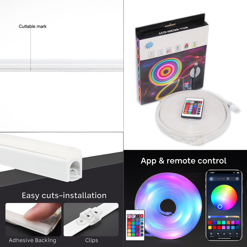 Waterproof Rgb Magic Color Led Neon Light 5m Flexible Soft Rope Strip High Brightness for Bedroom Living Gaming Room Party · image 2