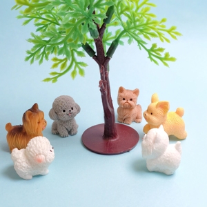Figura Decorativa de Perro <span class=keywords><strong>Poodle</strong></span> de Dibujos Animados, Miniatura de Resina para Bonsái, Micropaisaje, Jardín de Hadas - Product Image 6