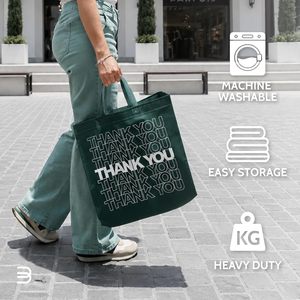 Sacs d'épicerie réutilisables Bagways, lot de 50, grands sacs fourre-tout non tissés, pliables, lavables, résistants - Product Image 4