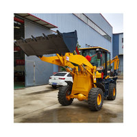 Mesin ekskavator backhoe beroda 4x4 ZT388H dengan AC, mesin pemuat backhoe
