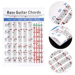 แผนภูมิคอร์ดกีตาร์เบส 4 สาย สำหรับผู้เริ่มต้น ฝึกนิ้ว อุปกรณ์เสริมเครื่องดนตรี - Product Image 3