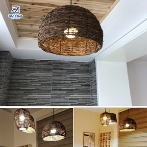 Vintage bambou rotin <span class=keywords><strong>lustre</strong></span> traditionnel <span class=keywords><strong>à</strong></span> la main pendentif lampe pendentif accroché lumière pour hôtel appartement villa restaurant - Product Image 5