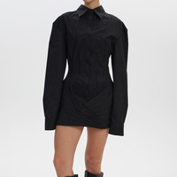 2026 nouveau à la mode printemps Sexy Mini chemise robe bureau dame taille haute luxe Blazer col rabattu robes pour les femmes