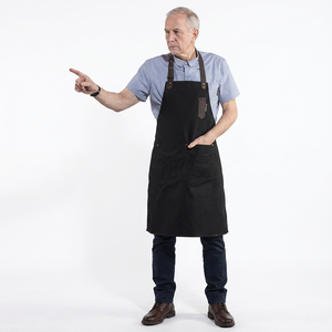 For Waiter Chef Twill Adjustable Bib <b>Apron</b> Multi Pockets High Quality Poly Cotton Black Restaurant <b>Kitchen</b> <b>Apron</b> - Product Image 5