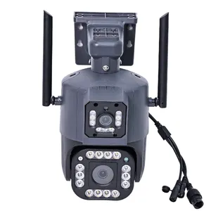 Caméra d'extérieur intelligente Ultra HD 4G, alarme lumineuse blanche et sonore, double écran, aperçu simultané, surveillance par application mobile