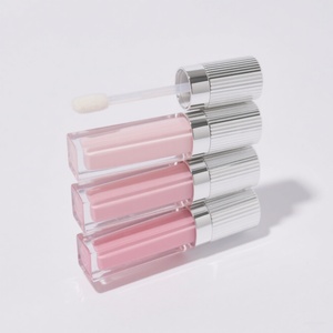 Tubo de Brillo Labial Cuadrado Transparente Personalizado con Etiqueta Privada, Tubo de Lápiz Labial Cosmético de Plástico con Tapa de Rosca - Product Image 1