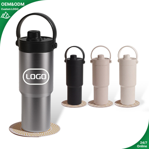 Thermos in Acciaio Inox di Grande Capacità con Rivestimento in Ceramica a Righe per Isolamento Termico 6-12 Ore Tazza per Auto Tè Caffè - Product Image 1