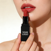 Lápiz Labial Vegano Mate Personalizado de Bajo Pedido Mínimo, Proveedor de Lápiz Labial Rojo Mineral de Lujo, Altamente Pigmentado, Resistente al Agua y de Larga Duración, Marca Privada