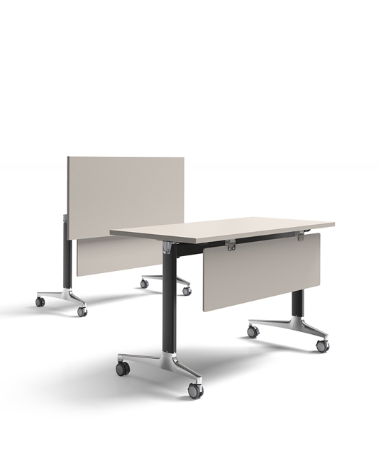 Movable Folding Table With Casters Rolling Portable Foldable Training Desk Space Saving Home Office Foldable Desk Metal Table