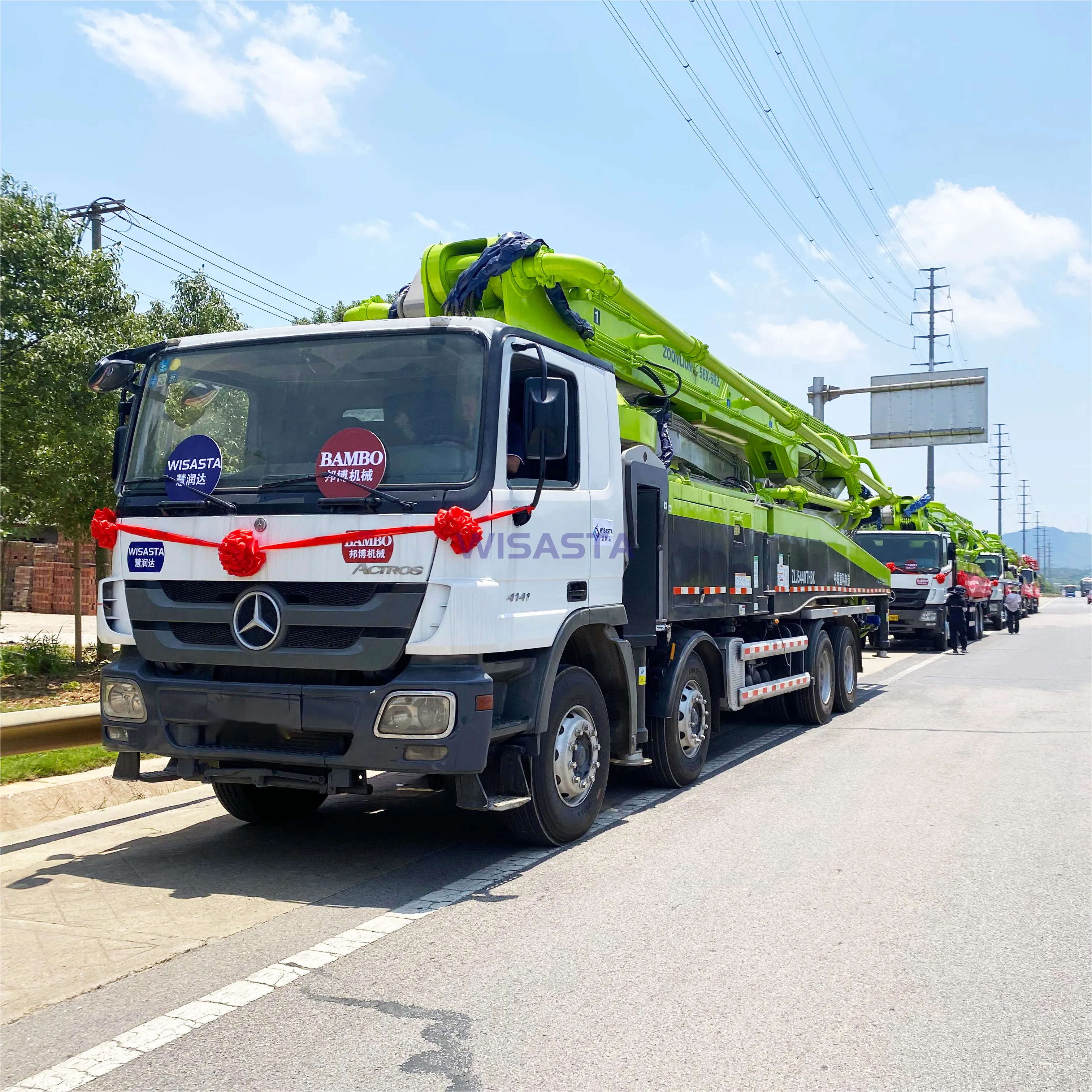 Renewed Zoomlion benz chassis 56m hydraulic pump cement construction machine delivery mobile used concrete pump truck for sale