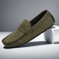 Nouvelles chaussures pour hommes en matériau peluche mat, taille plus, chaussures mocassins, chaussures décontractées, chaussures bateau haut de gamme, printemps été