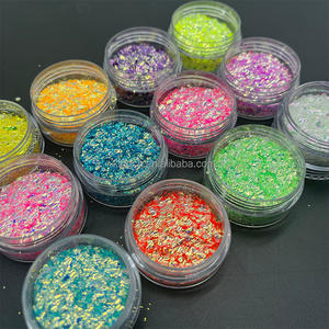 חרוזי בועות נצנצים עם מכסה נצנצים לעבודות יצירה, פאייטים לשרף אפוקסי, סליים, כוסות, ציור ציפורניים, אומנות, 12 צבעים, ישירות מהמפעל, KC - Product Image 2