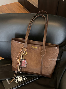 Sac en tissu suédé rétro pour femmes, nouveau modèle 2026, sac à bandoulière décontracté grande capacité, sac à main, sac fourre-tout - Product Image 2