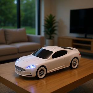 Altavoz Bluetooth Inalámbrico con Diseño de Auto, Cuerpo de Plástico Blanco, Luces LED RGB, Audio de Rango Completo, Control por Botones, Batería Recargable - Product Image 2