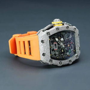 Montre élégante en diamant moissanite, cristal brillant intégré, montre élégante, bracelet confortable, durable, en provenance d'Inde - Product Image 3