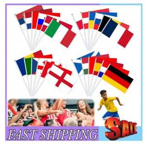 Banderas de Mano Personalizadas con Logotipo de Empresa, Diseño Deportivo de Fútbol Mundial 2026, Bajo MOQ, Publicidad de Todos los Países, Banderas para Agitar con la Mano - Product Image 3