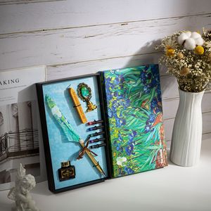 European American Feather Oil <b>Painting</b> Style Birthday Creative Gift Dipping Ballpoint <b>Pen</b> Set 0.5mm Metal - Product Image 3