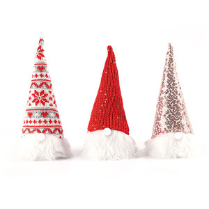 Nuevo adorno navideño luminoso de punto con lentejuelas, muñeco de anciano sin rostro, decoración brillante para personas mayores - Product Image 5