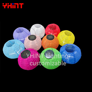 Outdoor Waterproof 20cm Round Chinese <strong>Lantern</strong> <strong>Christmas</strong> Garden Festival Decorative Solar Powered Nylon Fabric <strong>Lantern</strong> - Product Image 6