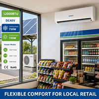 Climatiseur solaire hybride 12000 BTU, onduleur DC, mural, pour usage domestique, compresseur SANYO à double rotation, refroidissement et chauffage, 80-380V