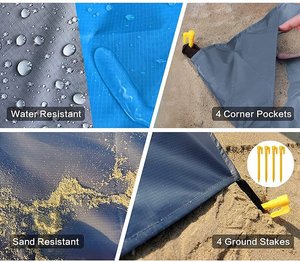 Ngoài Trời Di Động Cát Miễn Phí Có Thể Gập Lại Không Thấm Nước Cắm Trại Bãi Biển Mat Biểu Tượng Tùy Chỉnh Bền Cát Bằng Chứng Bãi Biển Chăn - Product Image 3