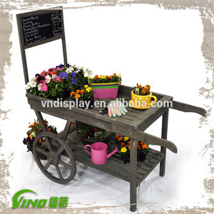 De Madera carro de la rueda de carreta de madera decoración antigua Carro de madera - Product Image 6