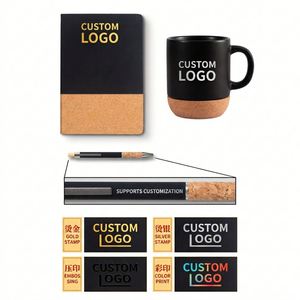 Bulk Promotional Business Gift Set With Custom Logo 4-in-1 Cork Notebook Ceramic <b>Mug</b> Pen Keychain Business Gift Kit - Product Image 4