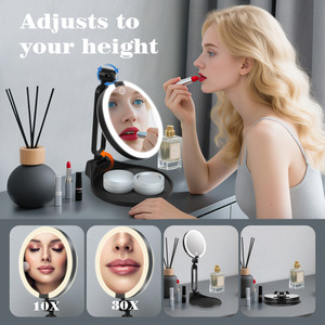 New Folding Cute Pocket Double Side Personalized 360 Degree Angle Adjustable <b>LED</b> Light Portable Travel Makeup <b>Mirror</b> - Product Image 4
