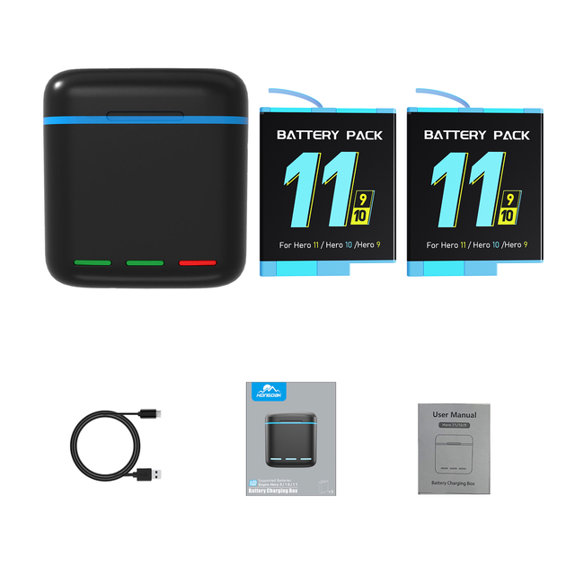 Hongdak Replacement Battery for Go Pro 11/10/9 Action Cameras Lithium Ion Battery