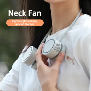 New Design Foldable outdoor rechargeable electric Air cooling portable bladeless neck fan with three speed