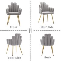 Chaises d'angle de cuisine en velours moderne Chaise d'appoint rembourrée Pieds en métal doré Fauteuils de coiffeuse pour chambre à coucher