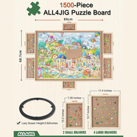 Table de puzzle contemporaine en bois de qualité supérieure, réglable, avec pieds extensibles et pliables, pour chambre et salon