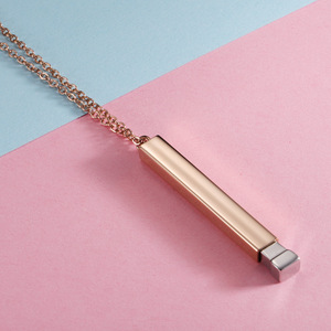 Поддержка индивидуального логотипа персонализированный Бар Ожерелье 5 видов цветов выдвижное скрытое сообщение из нержавеющей стали кулон ожерелье - Product Image 5