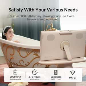 Moniteur tactile portable de 25 pouces 1080p Android 14 certifié Google EDLA pour le camping en plein air, les voyages, la télécommande, blanc/noir - Product Image 4