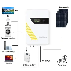 Güneş enerjisi jeneratörü panel ile 220v çıkış güneş jeneratör 4000 watt taşınabilir